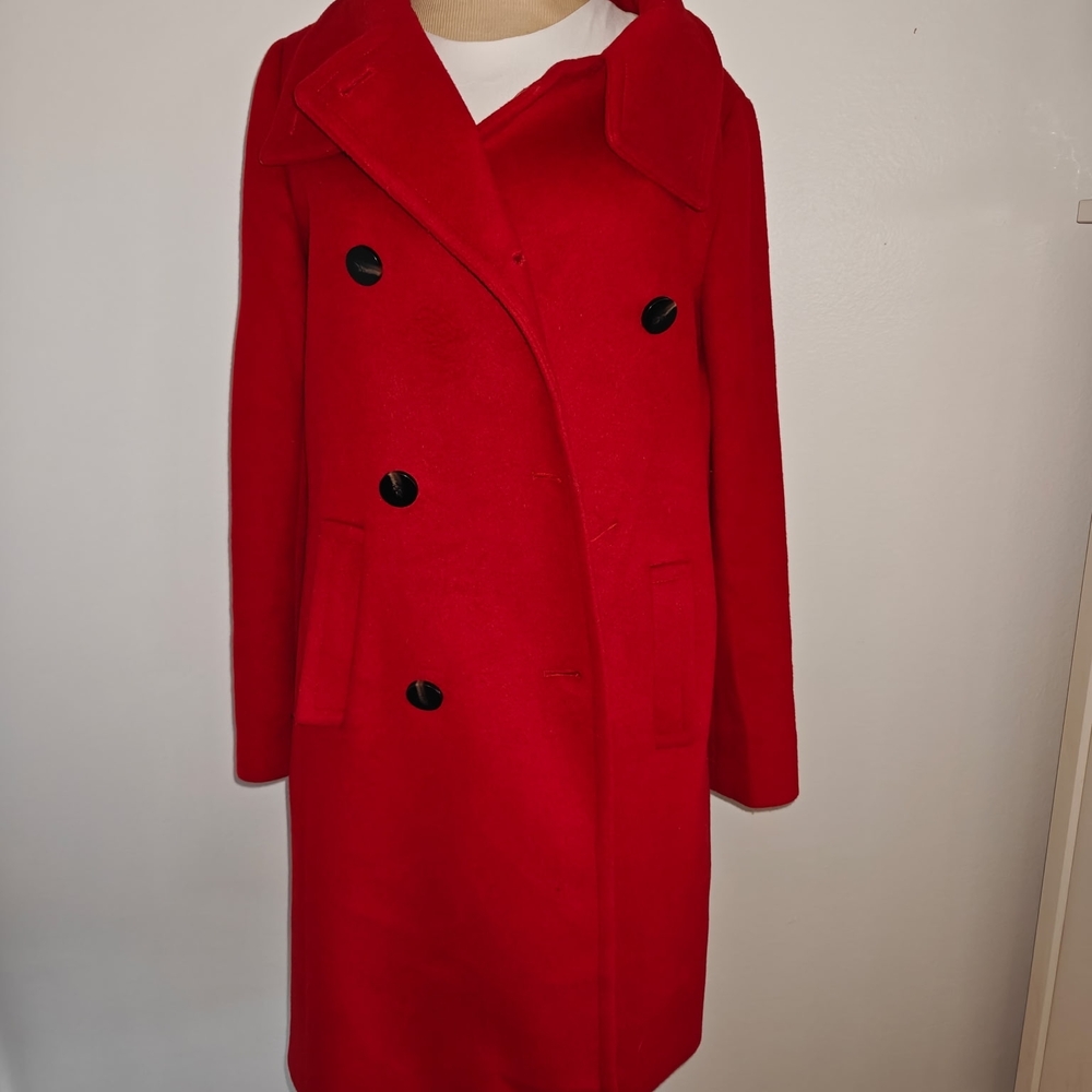 Ann Taylor Bold Red Pea Coat